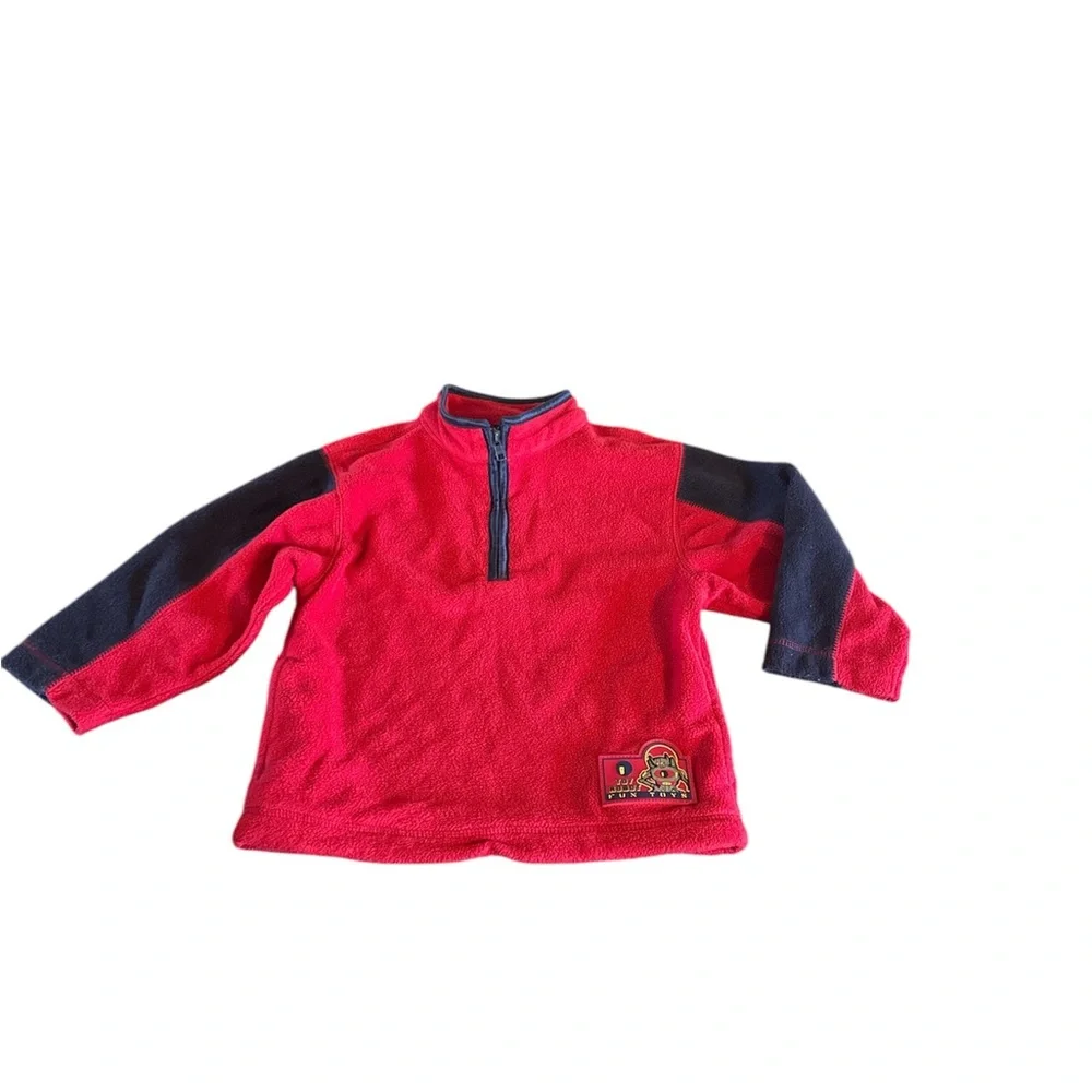 Gymboree Boys Red & Black quarter zip full over fleece sweatshirt size 4yrs
